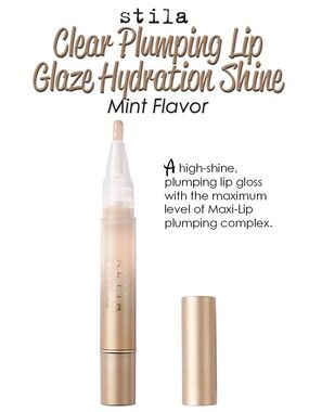 Stila 𝐂𝐋𝐄𝐀𝐑 Plumping Lip Glaze Hydration Shine Mint Flavor NEW